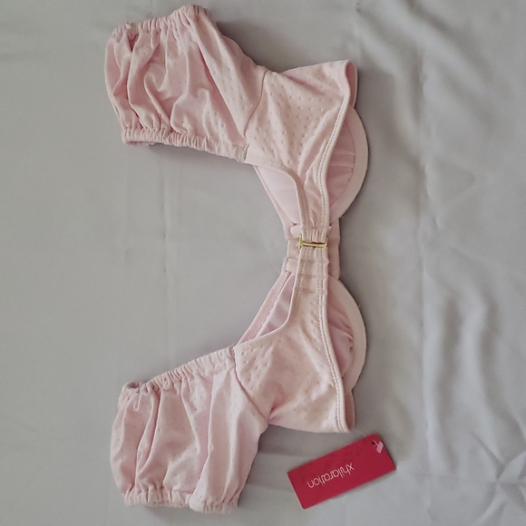 Xhilaration Light Pink w/ Sleeves Bikini Top Woman Size XS 00 - Picture 2 of 5